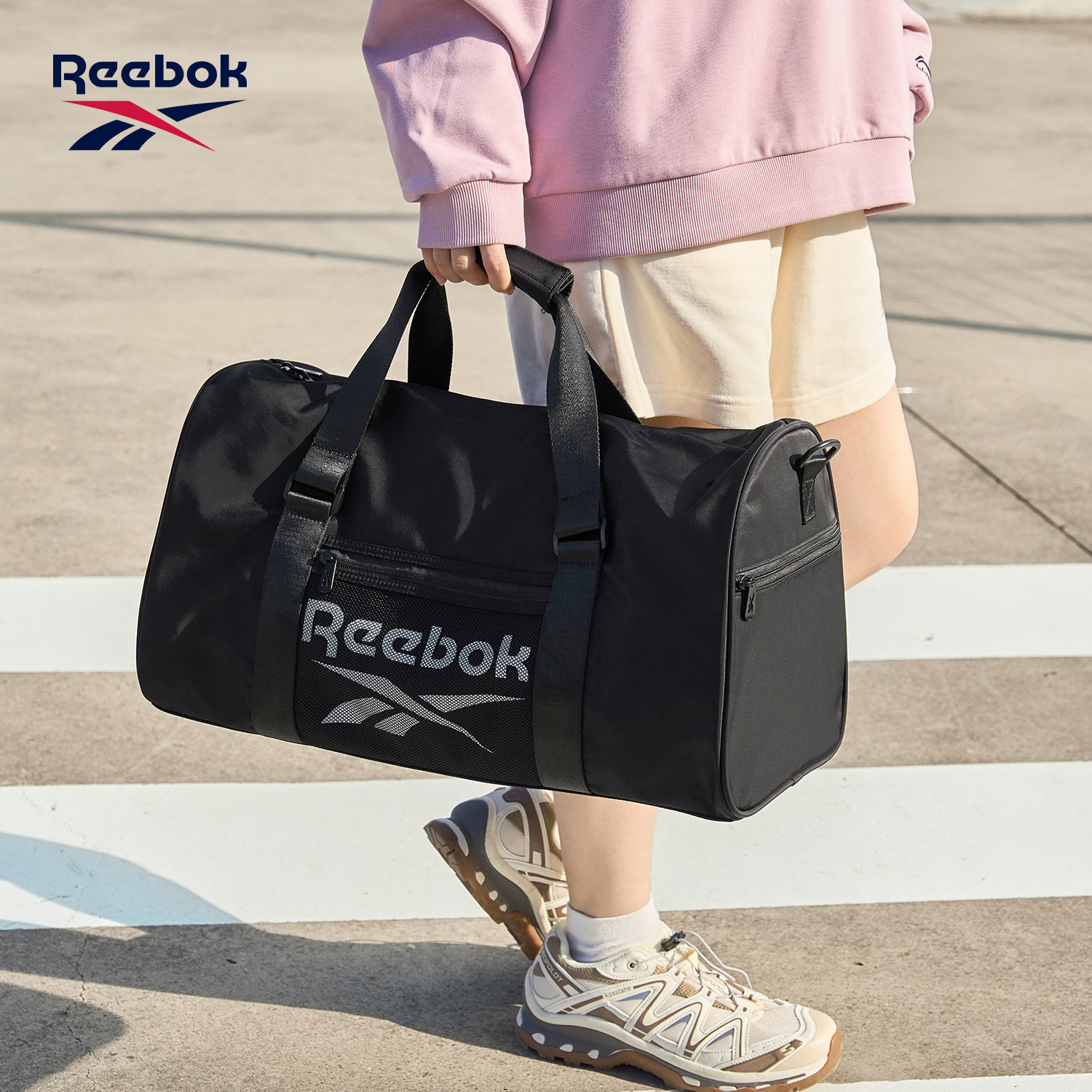 Reebok锐步旅行包男女背包运动健身包大容量斜挎包出差手提行李