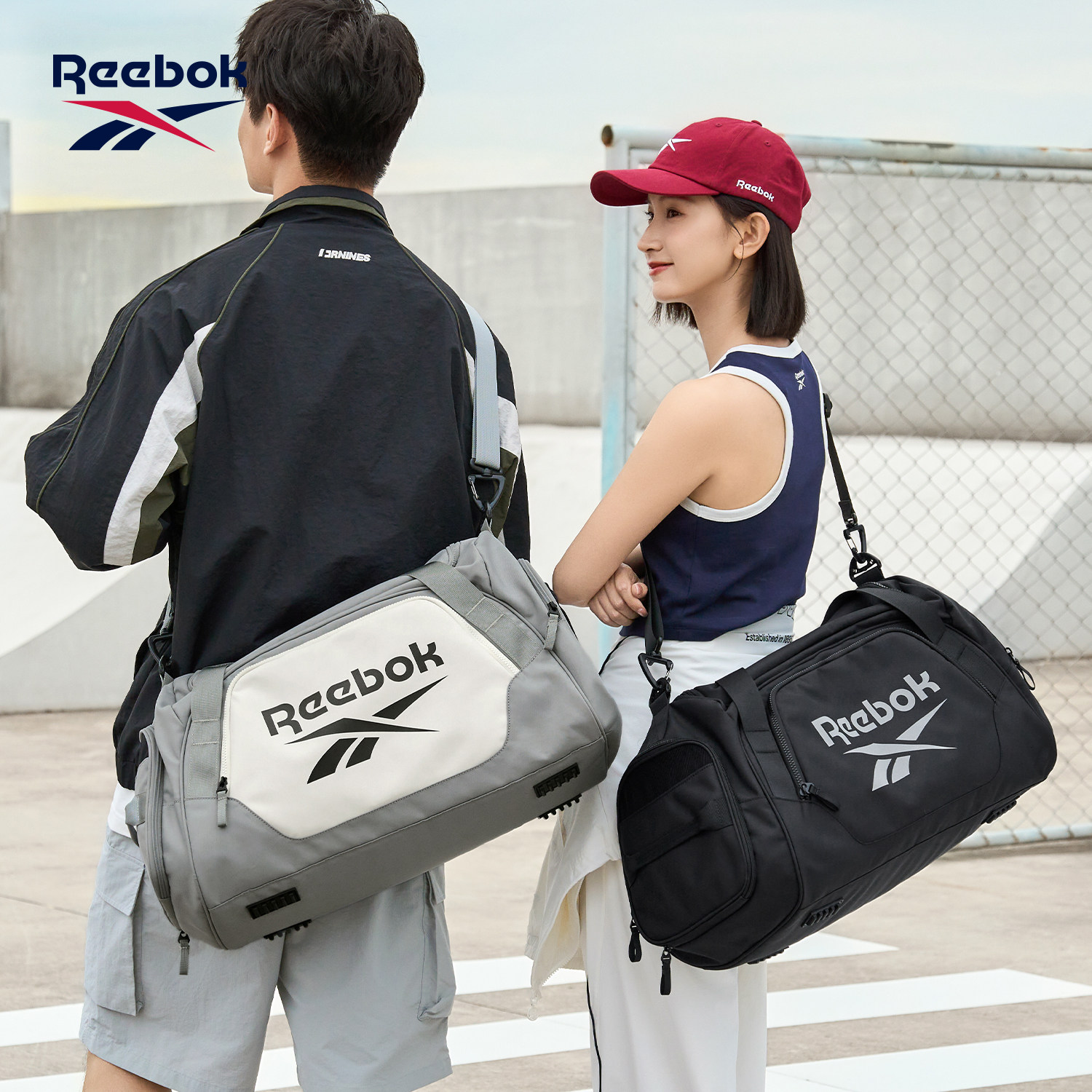 Reebok锐步官方大容量干湿分离运动健身包男女户外旅行包手提行李