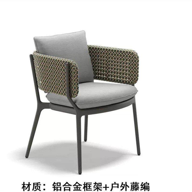 户外绳编桌椅大理石休闲桌子音乐餐吧桌椅咖啡厅庭院室外编藤桌椅