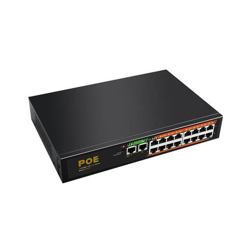 16口百兆+2口千兆非管理型PoE交换机内置电源190W 52V3.85A