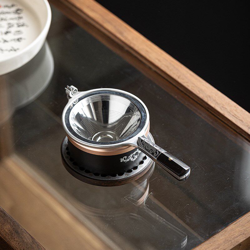 不锈钢茶漏茶滤一体泡茶过滤网器创意家用泡茶叶茶隔功夫茶具配件