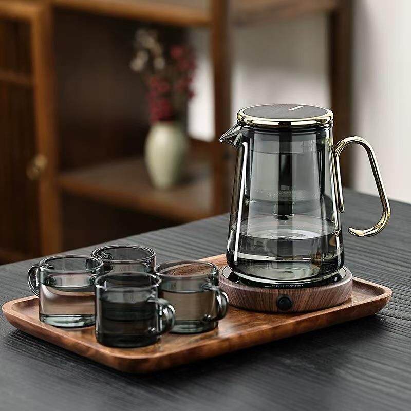耐高温全玻璃内胆磁吸飘逸杯茶水分离铝合金泡茶壶懒人茶具泡茶器
