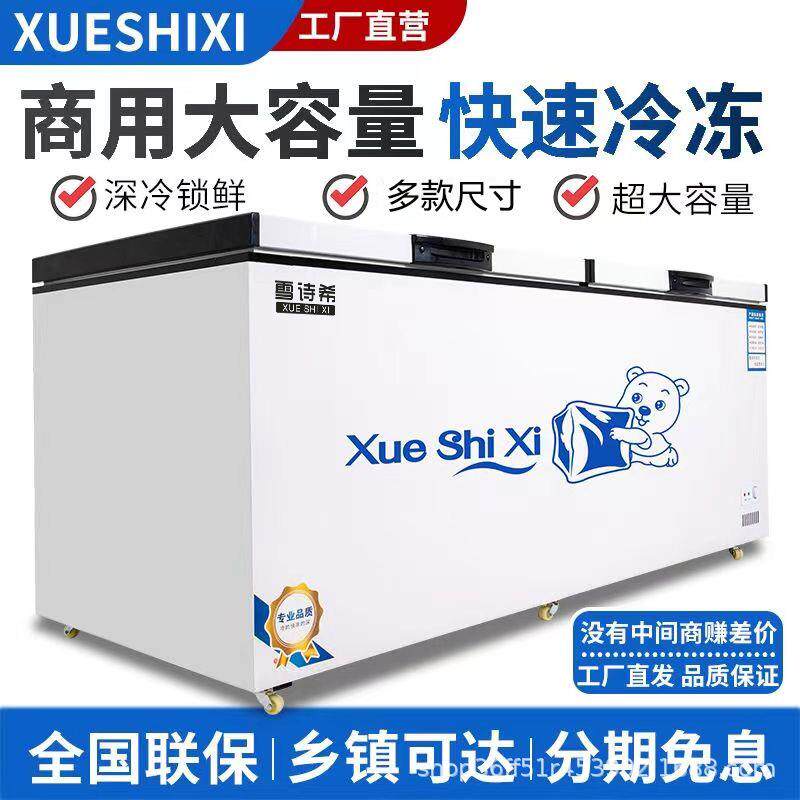 雪诗希冰柜卧式商用大容量冷柜冷藏两用超大冷冻柜单双温冷柜冰箱