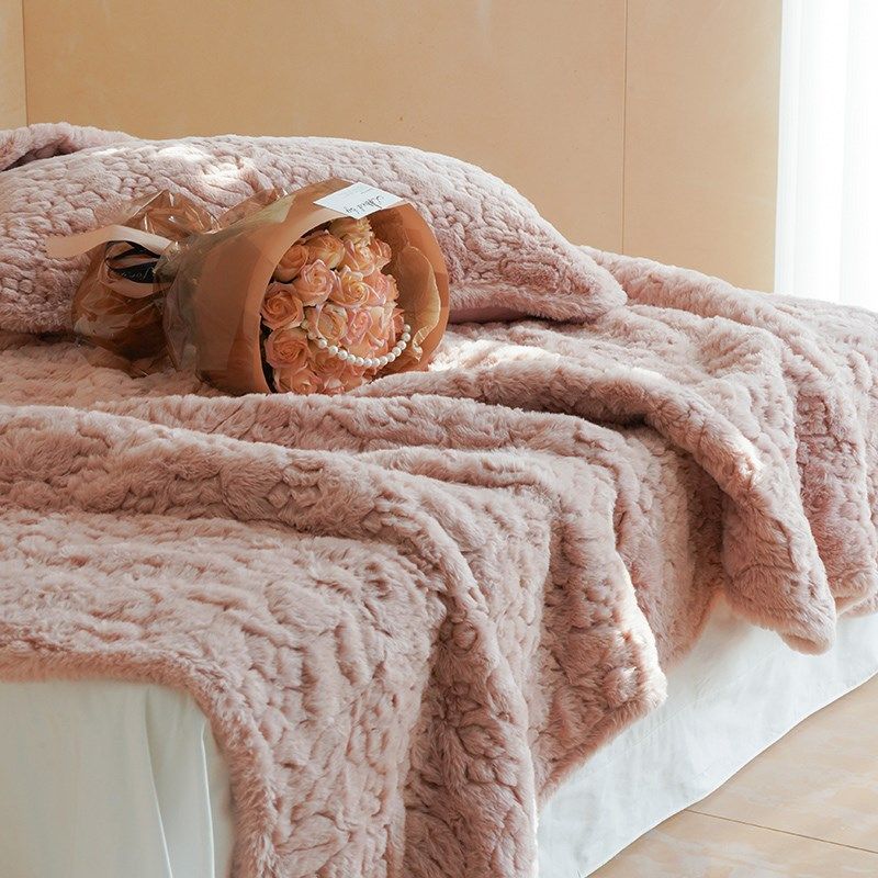兔绒皮草保暖床盖  双面软糯沙发毯 高级感毛绒绗缝薄被,床上用品,床盖,淘宝优惠券,粉丝福利购,淘宝优惠卷