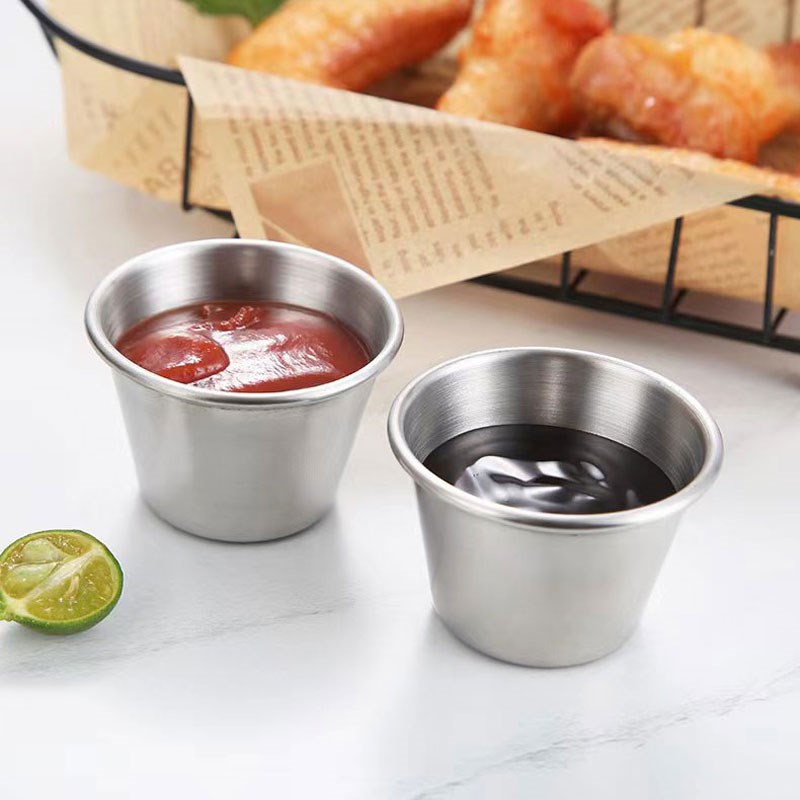 2只装出口单304食品级不锈钢布丁杯比重杯烘焙分料可入烤箱75ml