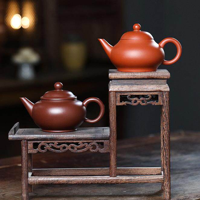 宜兴原矿紫砂茶壶水平壶朱泥紫朱泥茶具家用办公旅行茶室茶具