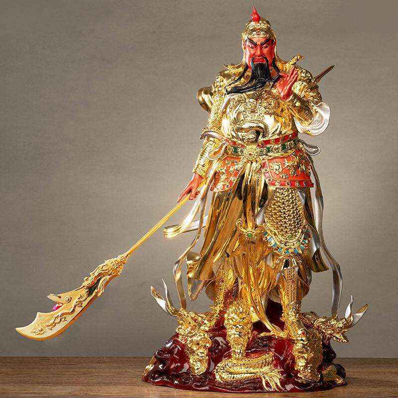 武财神摆件店铺铜财神爷招财关公雕像供奉家用神像关二爷纯铜关羽