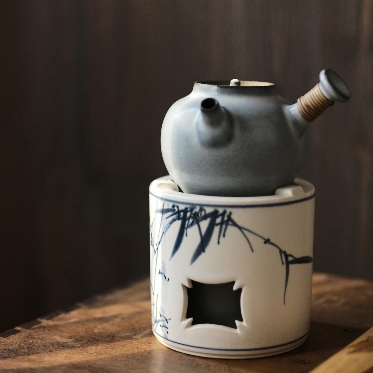 梵山堂炭炉煮茶围炉烧炭炉景德镇白泥陶瓷风炉酒精炉小火钵碳炉子