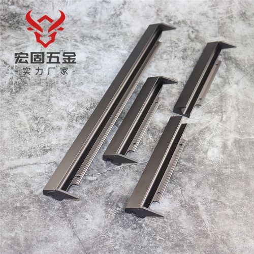 意式嵌入式抽屉衣柜门把手黑色加厚25板开槽橱柜门钓鱼拉手