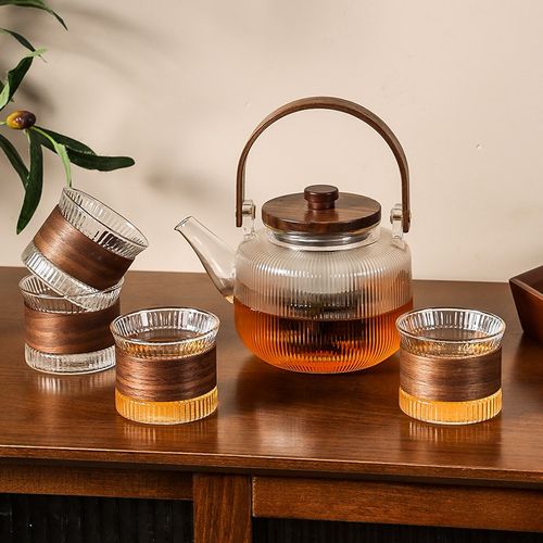 日式冷水壶家用耐高温泡茶壶茶具茶杯新中式玻璃凉水壶水杯套装