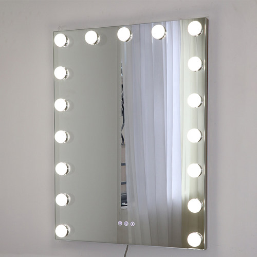 浴室智能led化妆镜壁挂带灯泡卧室可挂式梳妆镜子挂墙免打孔