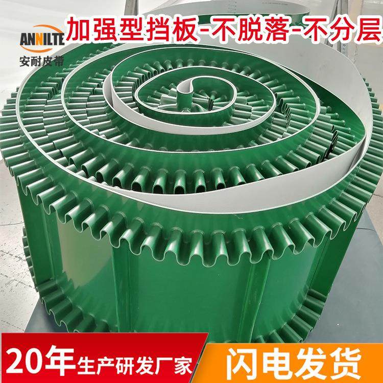 山东安耐PVC输送带加裙边挡板导条绿色防护边隔板传送带,标准件/零部件/工业耗材,输送带/传送带,淘宝优惠券,粉丝福利购,淘宝优惠卷