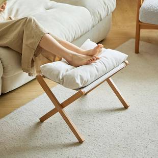 实木搁脚凳办公室工位脚踏单人沙发午休脚托摇椅放脚凳折叠换鞋 凳