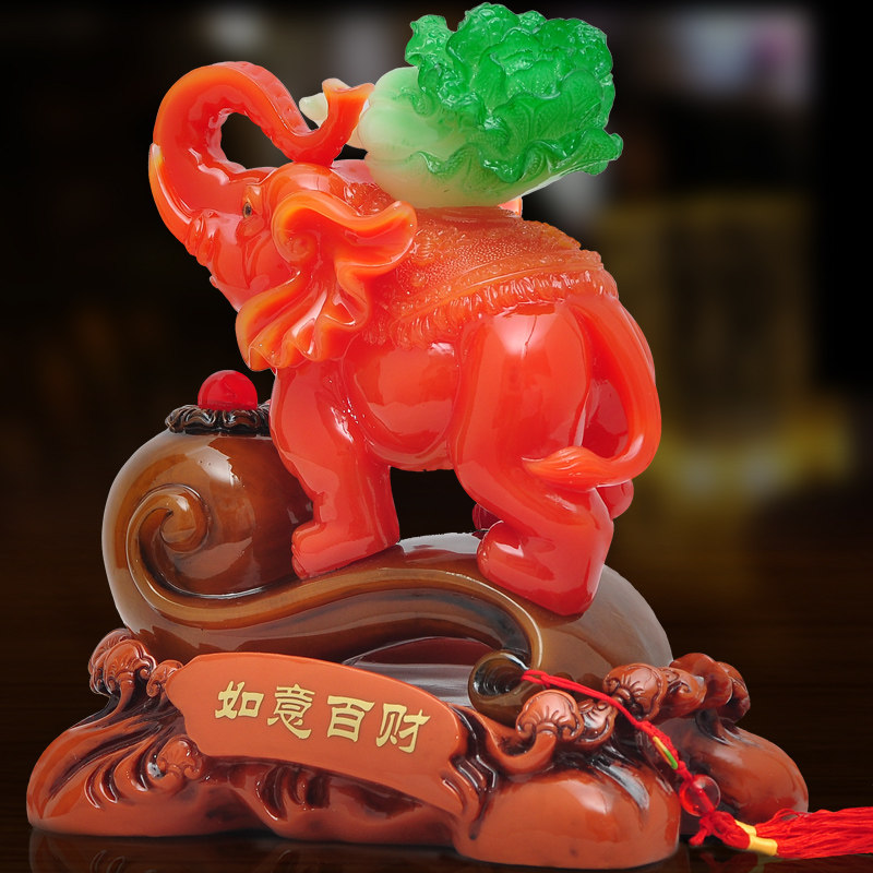 大象摆件一对家居客厅电视柜玄关办公室办公桌装饰品开业乔迁礼品