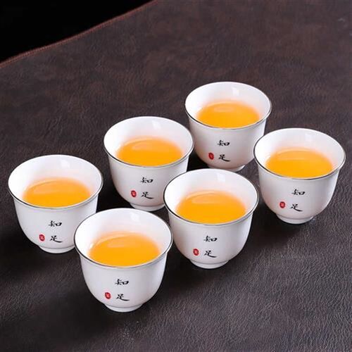 功夫小茶杯6只装家用白瓷羊脂玉茶具个人品茗单杯主人杯陶瓷茶碗