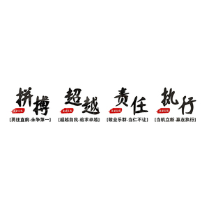 励志墙贴纸会议室布置办公室装饰公司标语激励文字团队企业文化墙