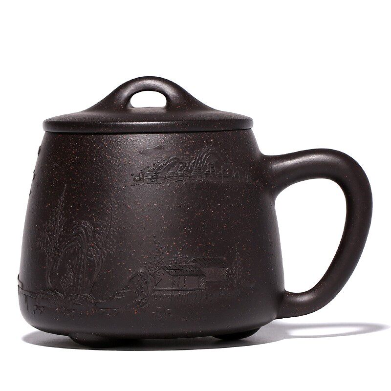 紫砂杯原矿纯手工中式复古男士正宗茶具水杯办公杯高档大石瓢茶杯