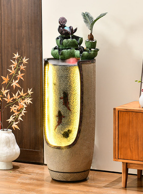 轻奢荷叶流水喷泉循环水景u观办公室客厅装饰水景摆件开业乔迁礼