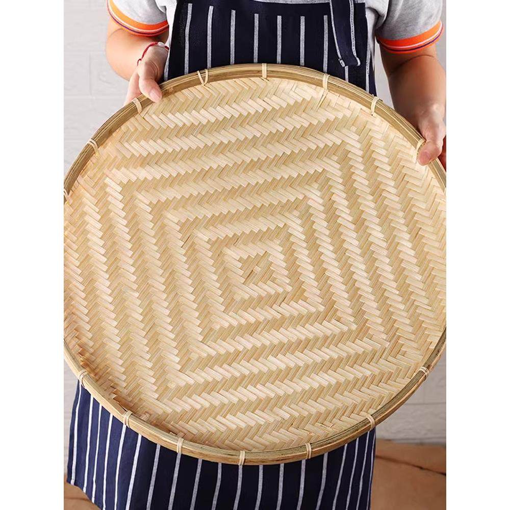 晾晒盘手工竹编制品收纳竹制品馒头农家洗菜装饰竹编簸箕筛子家用,特色手工艺,竹编/竹雕,淘宝优惠券,粉丝福利购,淘宝优惠卷