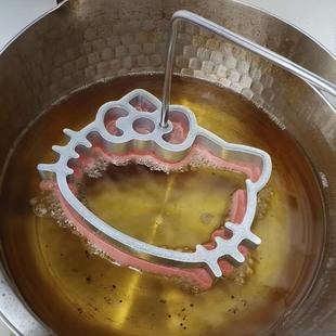 卡通猫咪烘焙工具铝合金不粘涂层家用油炸焦圈食品模具厨房工具