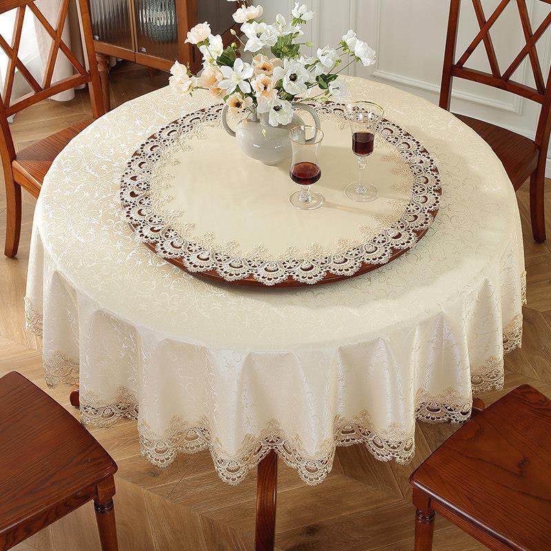 酒店大圆桌桌布防水防油免洗高级感圆餐桌布饭店轻奢家用圆形桌布,居家布艺,桌布,淘宝优惠券,粉丝福利购,淘宝优惠卷