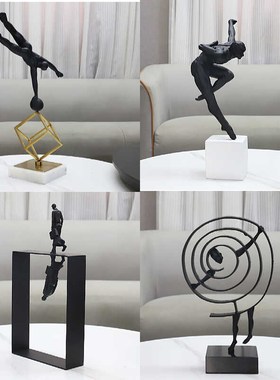 现代简约艺术人物摆件大厅玄关茶几摆设办公室创意家X居样板间饰