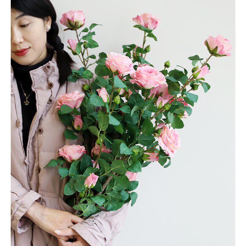 芙菡特大号牡丹花仿真月季花假花绢花客厅玄关装饰插花高档塑料花