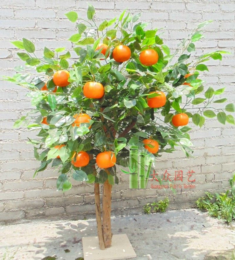 仿真桔子树假桔子树水果档超市水果堆头展位装饰水果树假绿植