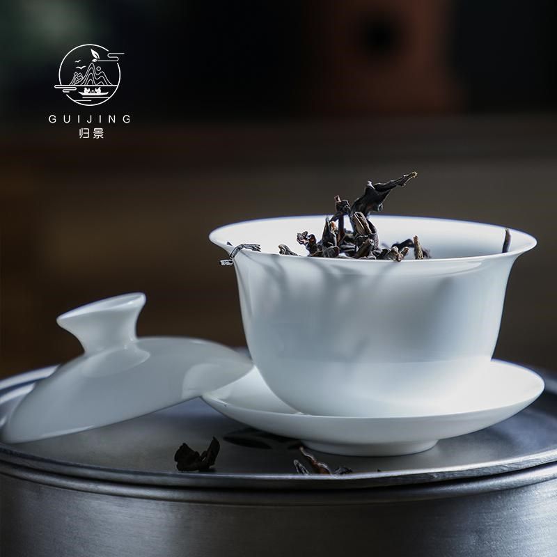 归景丨听风丨潮州骨瓷茶具盖碗茶杯薄胎潮汕功夫茶乌龙单从茶碗