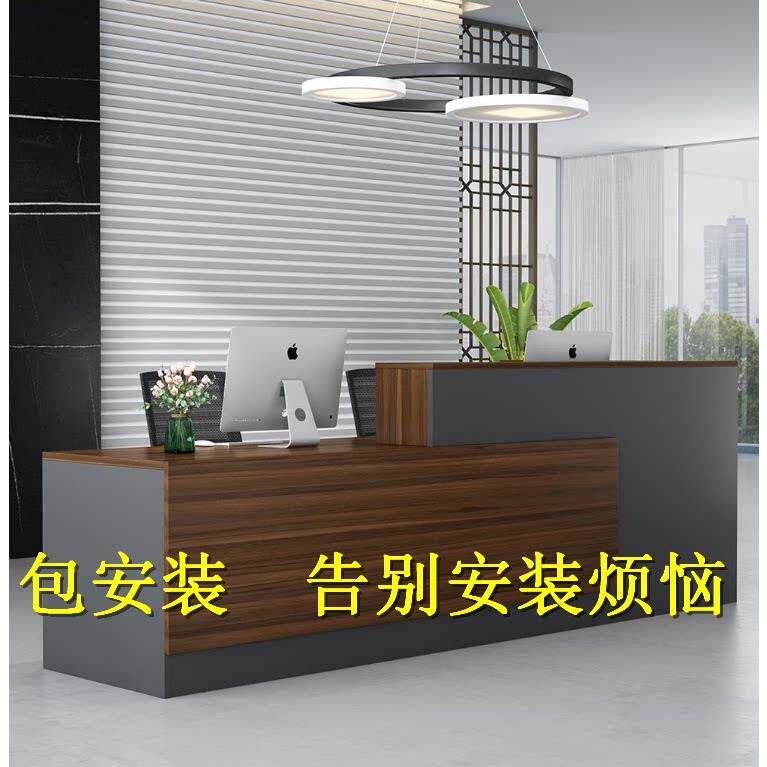 拐角前台收银台简约酒店接待台公司迎宾台服装店转角吧台桌定制