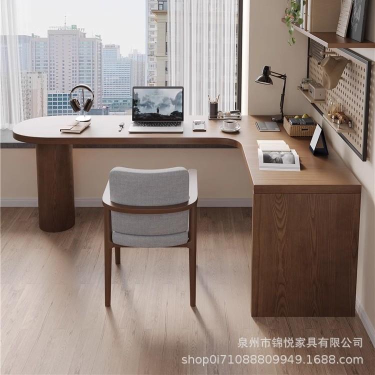实木转角书桌电脑桌学生家用写字工作台卧室L形拐角办公桌学习桌