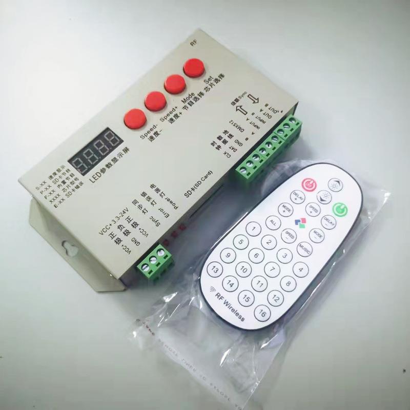 LED全彩幻彩控制器K1000S无线射频遥控5V-24V跑马流水灯光调光器