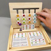 四色走位儿童幼儿园益智认知玩具双面游戏棋逻辑思维训练2 6岁