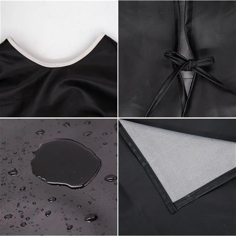 长袖皮革罩衣防水防油pu水产围裙反穿软皮男女上班秋冬加绒工作服