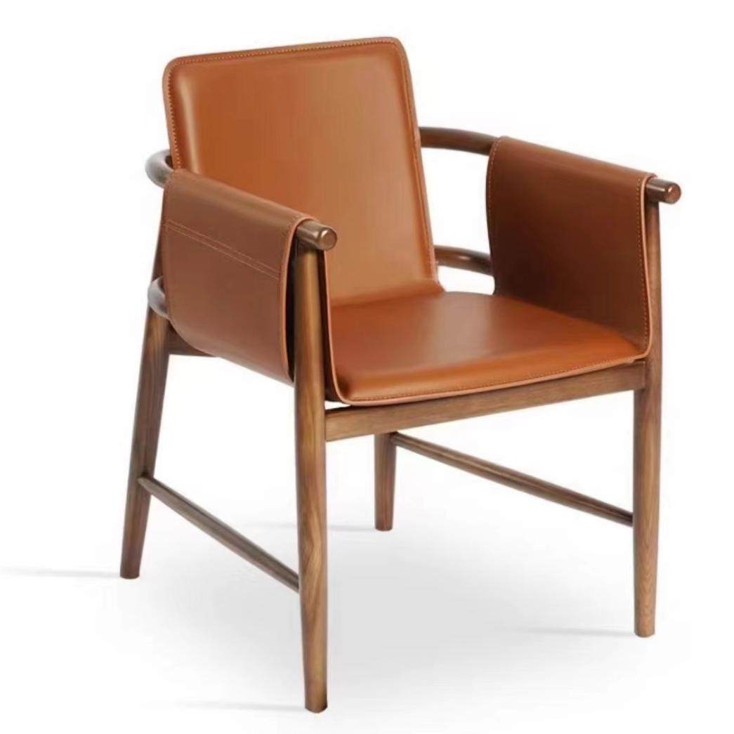 马鞍皮白蜡木实木餐椅高档咖啡厅洽谈区休闲椅现代简约设计师样板,模玩/动漫/周边/娃圈三坑/桌游,模型制作工具/辅料耗材,淘宝优惠券,粉丝福利购,淘宝优惠卷