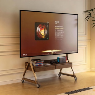 实木可移动电视柜客厅家用小户型现代简约落地储物电视机支架