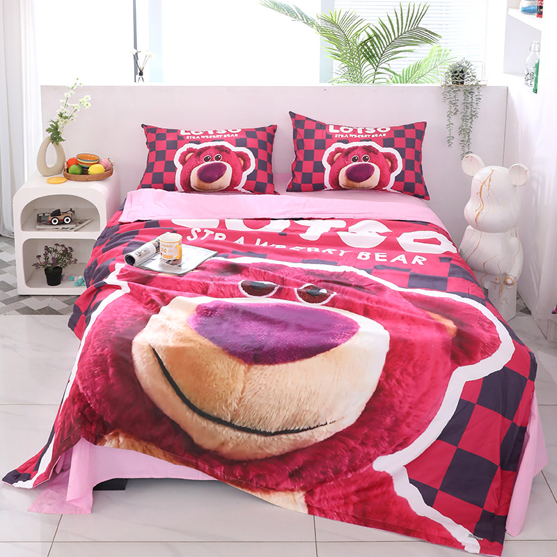 夏凉被可爱草莓熊空调被可机洗床上用品学生宿舍单人被卧室双人被,床上用品,化纤被,淘宝优惠券,粉丝福利购,淘宝优惠卷