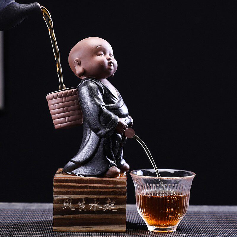 创意紫砂茶宠摆件茶漏过滤茶滤功夫茶具茶道配件喷水尿童趣味茶宠