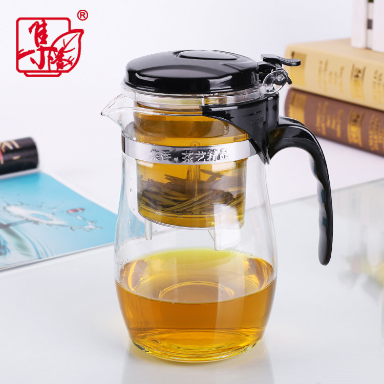 集香 飘逸杯泡茶壶过滤网可拆洗内胆一键茶水分离红茶器具750毫升
