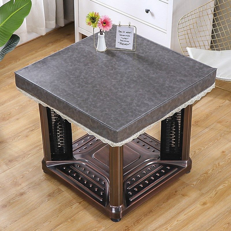 正方形烤火架皮罩家用防油防水取暖炉桌面皮套电炉桌套pu皮烤火罩,居家布艺,微波炉罩,淘宝优惠券,粉丝福利购,淘宝优惠卷