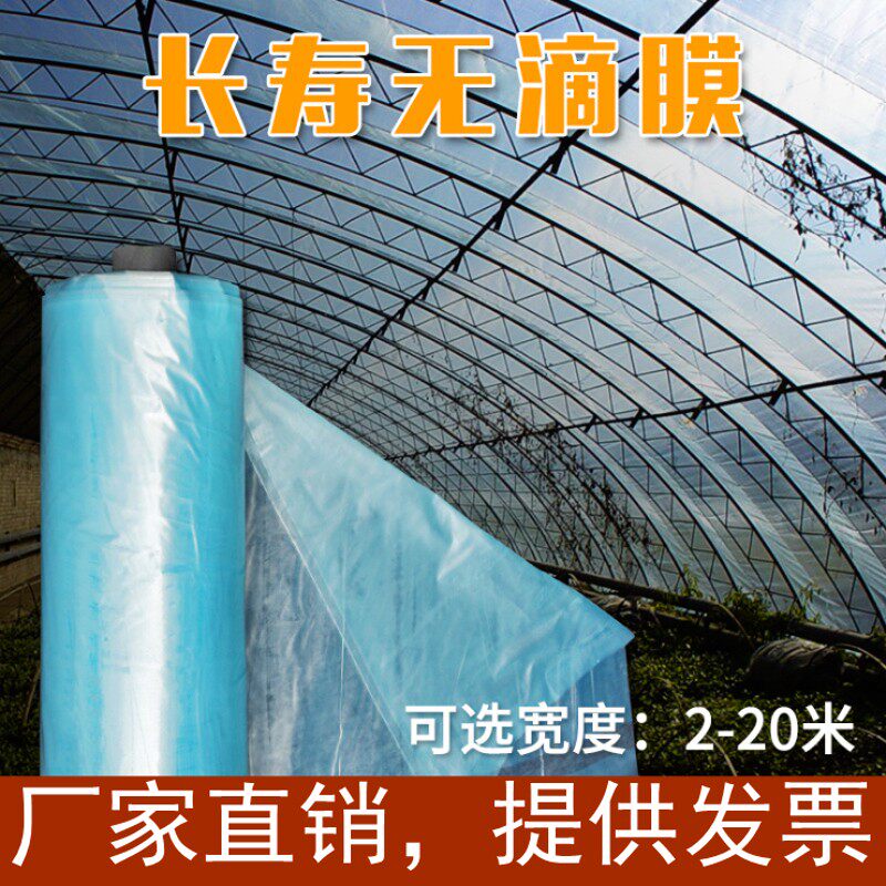2米20米宽加厚蔬菜大棚膜长寿流滴膜蓝色无滴膜塑料薄膜纸整卷