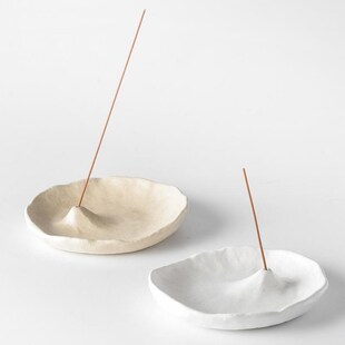 侘寂风线香香插家用复古中式 高级创意陶瓷喷涂底座托盘中古摆件