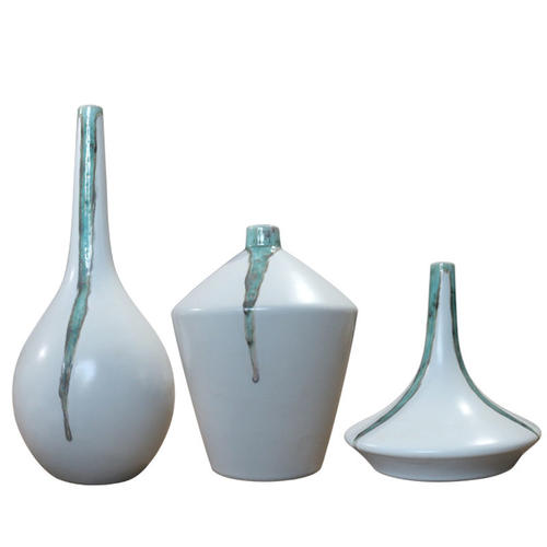 新中别花瓶陶瓷小摆o客厅插花套装口件大堂酒店式墅装饰复古花器.