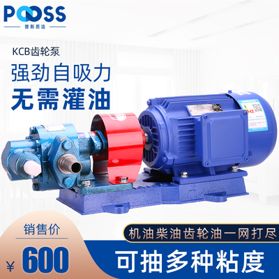 普斯KCB齿轮油泵电机单相220柴油泵三相380V机油齿轮油自吸抽油机