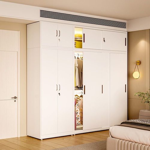 衣柜2024新款爆款家用卧室金属推拉门钢制小户型成品出租房小衣柜