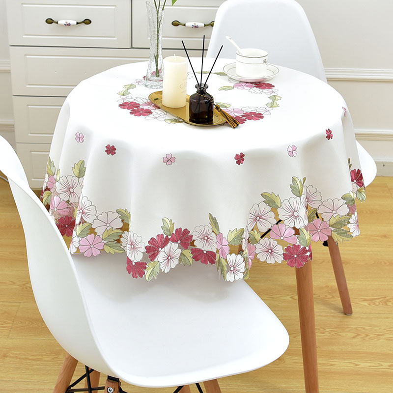 圆形桌布 刺绣清新小盖布布艺桌布新品茶几餐桌圆形手工镂空绣花,居家布艺,桌布,淘宝优惠券,粉丝福利购,淘宝优惠卷