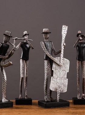 办公室客厅样板房酒吧乐队音乐摆件酒柜装饰品创意摆件人物摆设