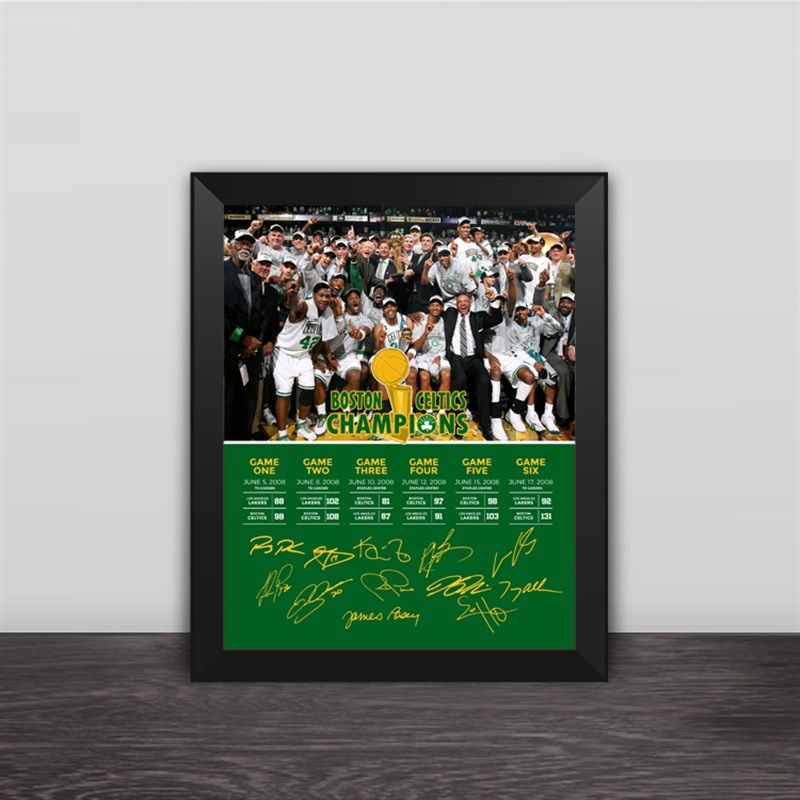 2008年凯尔特人签名全家福实木相框照片墙桌摆挂件加内特皮尔斯