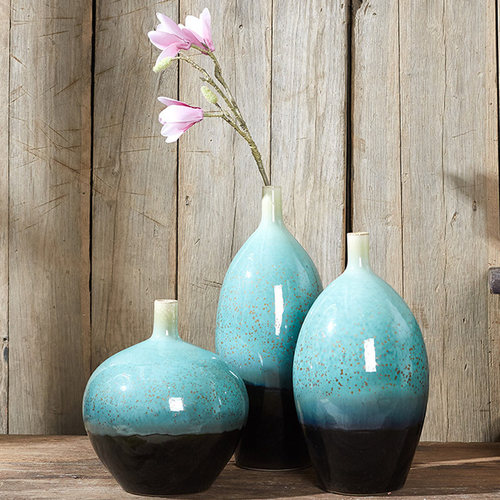 花瓶摆件 陶瓷客厅插花绿色 家居创意玄关餐厅欧式中式装饰工艺品