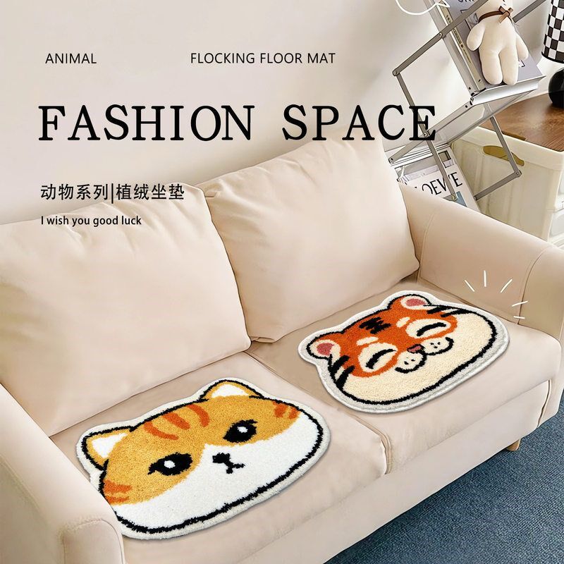 卡通动物座椅垫植绒椅子垫久坐柔软舒适毛茸茸办公室梳妆台凳子垫